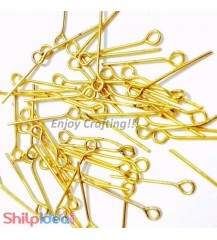 Eye Pins 60mm - Golden - Pack of 25